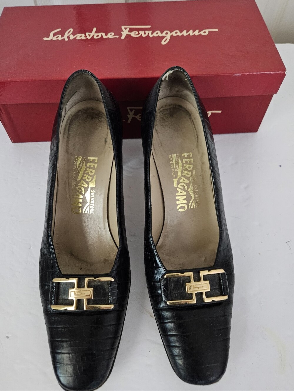 Vintage Ferragamo Leather Pumps
